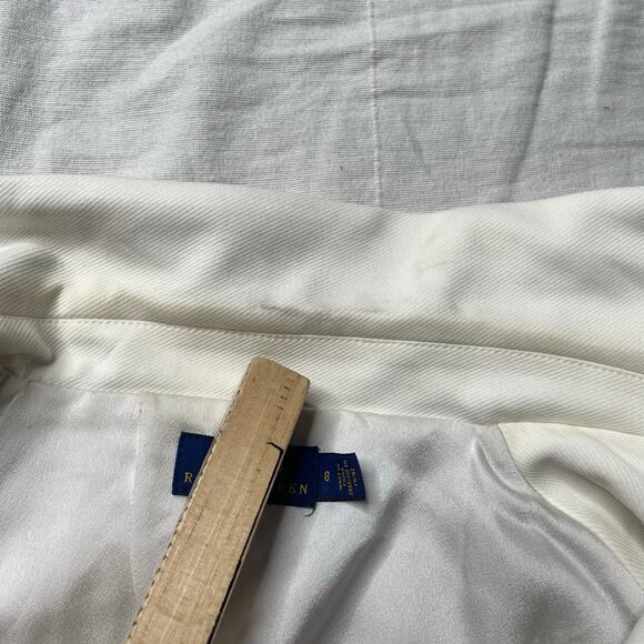 Polo Ralph Lauren White Double Breasted Blazer Sz 8 Women's Office Professional - Picture 5 of 10